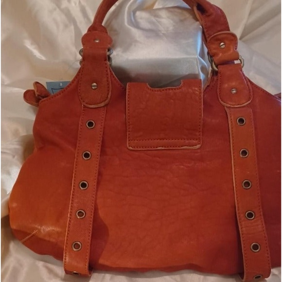 Cynthia Rowley RARE HTF Triple Compartment Leather Framed Satchel in Spice NWT!! - Picture 3 of 11